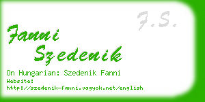 fanni szedenik business card